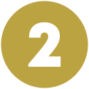 The image shows a yellow circular icon with a white vertical “2” centered inside it, on a light gray background.